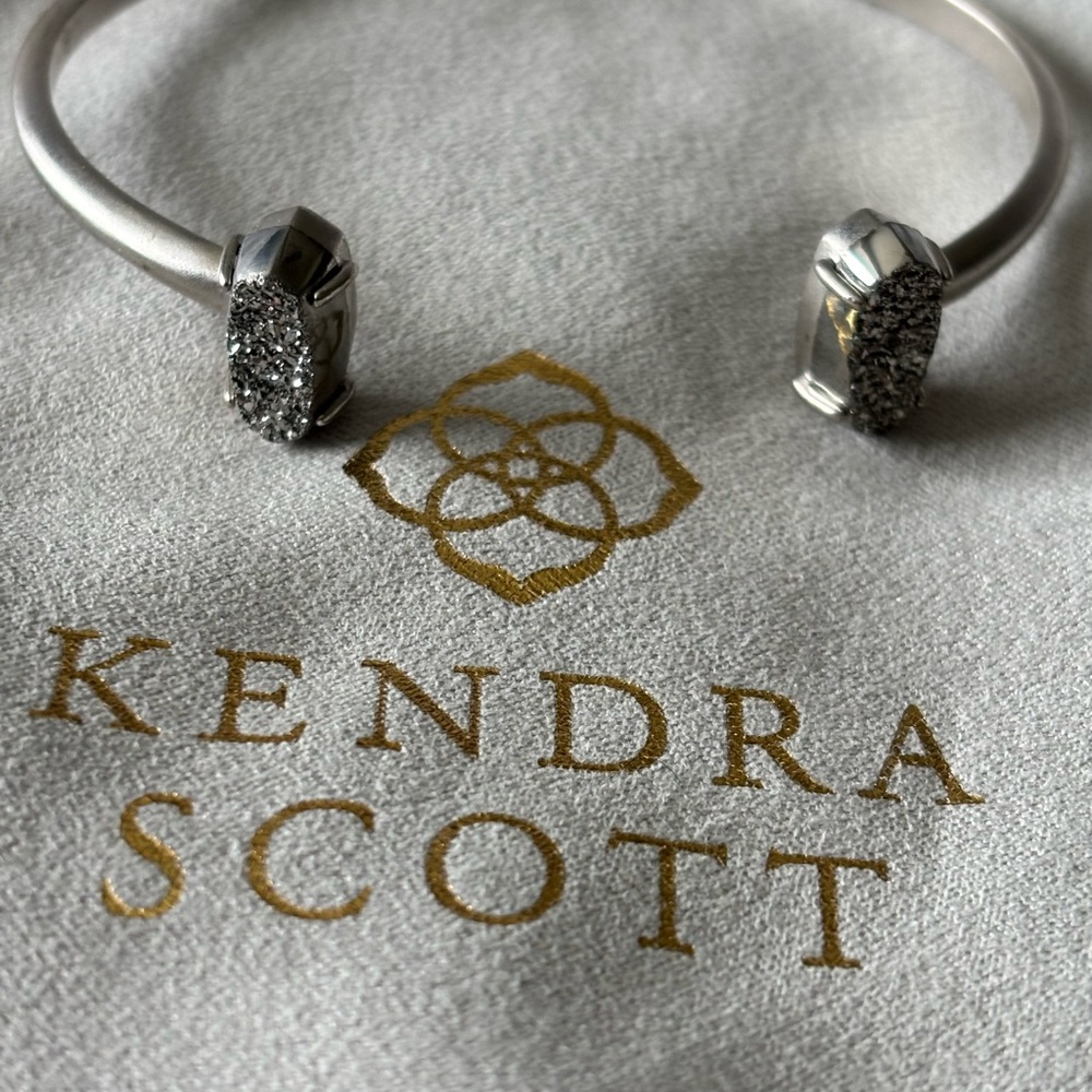 Kendra Scott Silver and Black Cuff Bracelet
